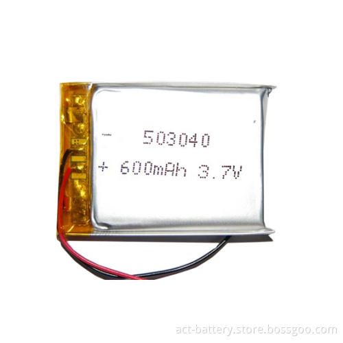 3.7v PL503040 Lithium ploymer rechargeable battery 600mAh 053040PL for HD DVR